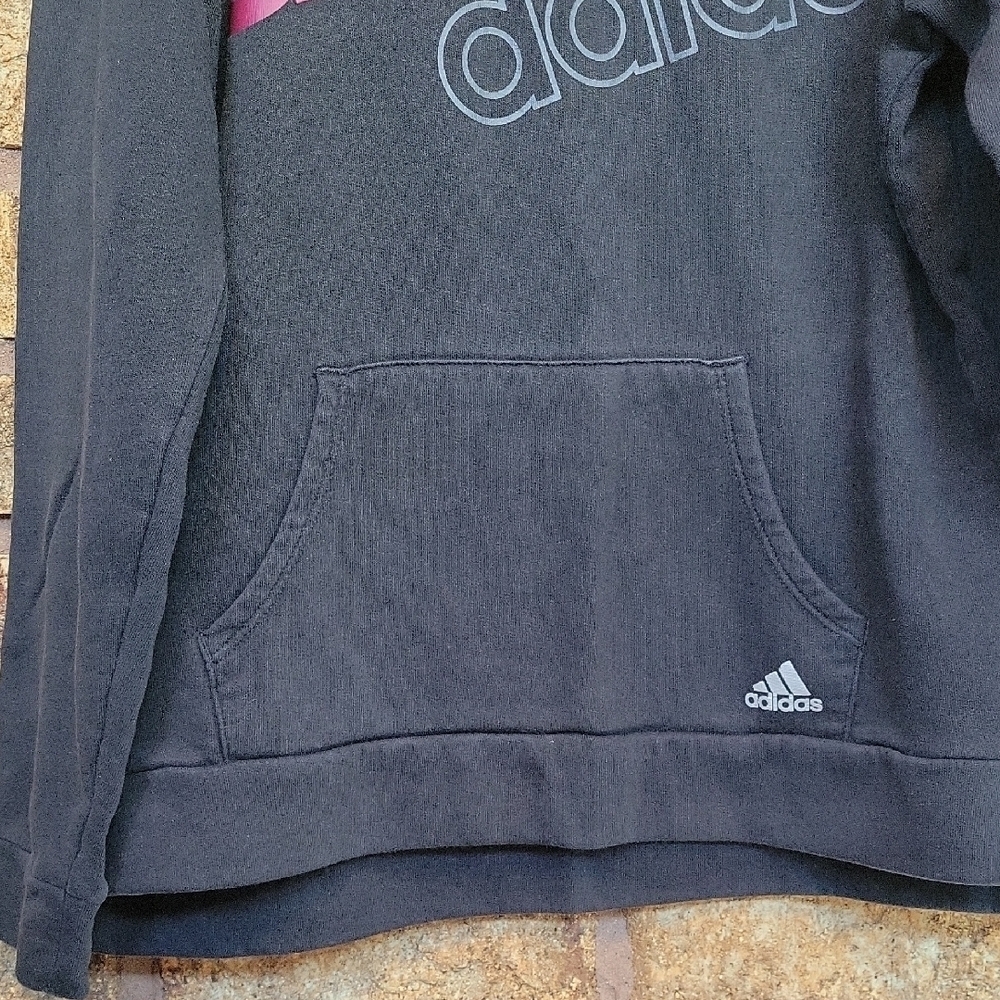 Adidas Black Hoodie with Colorful Logo Size 14 (Girl) Large Casual Cozy Athletic - Picture 6 of 7